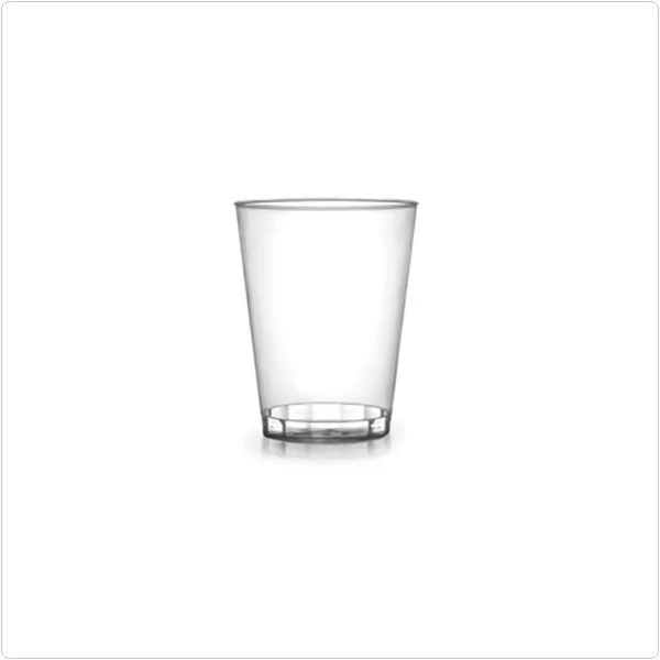 Clear 2 oz Round Plastic Shot Glasses - Pack of 50, 50 Packs