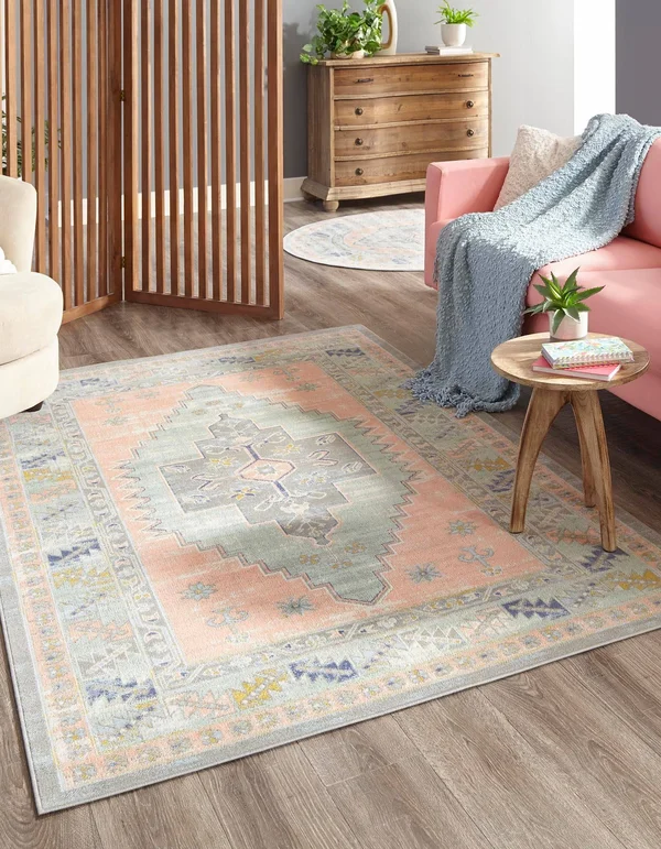 Unique Loom Whitney Geneva Area Rug - 10& 0 x 14& 0 - Powder Pink