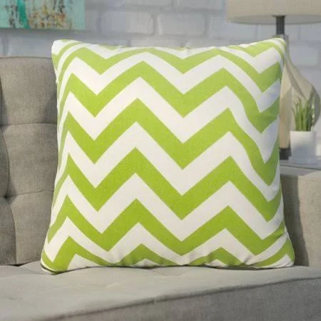 Brayden Studio Mosby Zig Zag Throw Pillow - Color: Sage