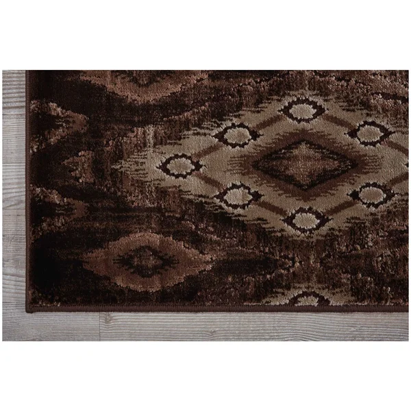 Nourison Karma KRM02 7&10x22 x 10&6x22 Chocolate Area Rug