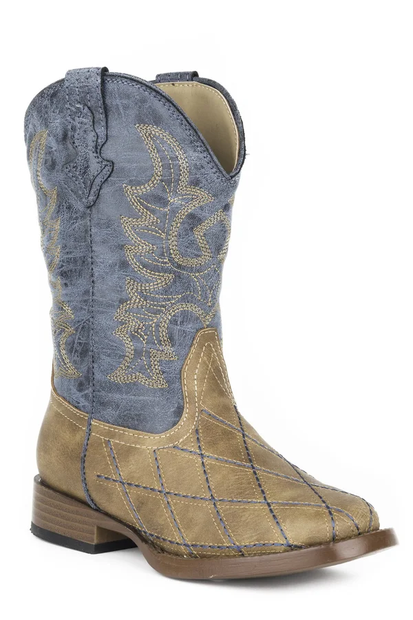 Roper Kids Tan Cross Cut Boots