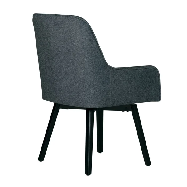Studio Designs Home Spire Luxe Charcoal Gray Swivel Dining - Office Chair with Arms and Metal Legs