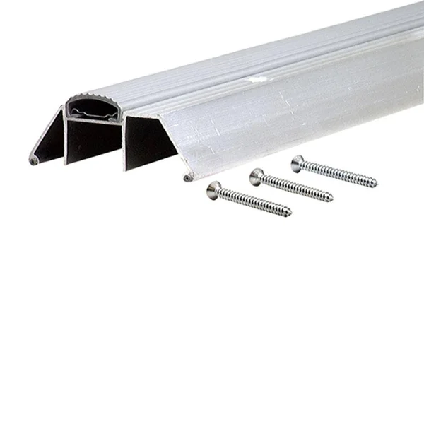 M-D Building Products Deluxe Extra High 3-3/4 in. x 91 in. Aluminum Threshold with Vinyl Seal - Silver
