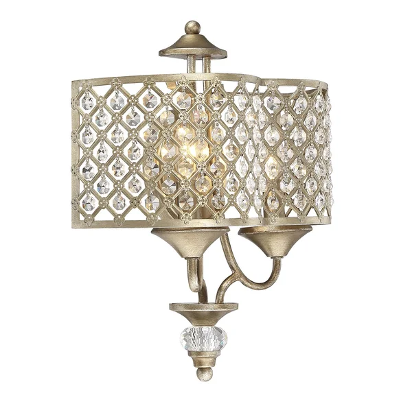 Savoy House-9-2403-2-98-Regis - 2 Light Wall Sconce Pyrite Finish
