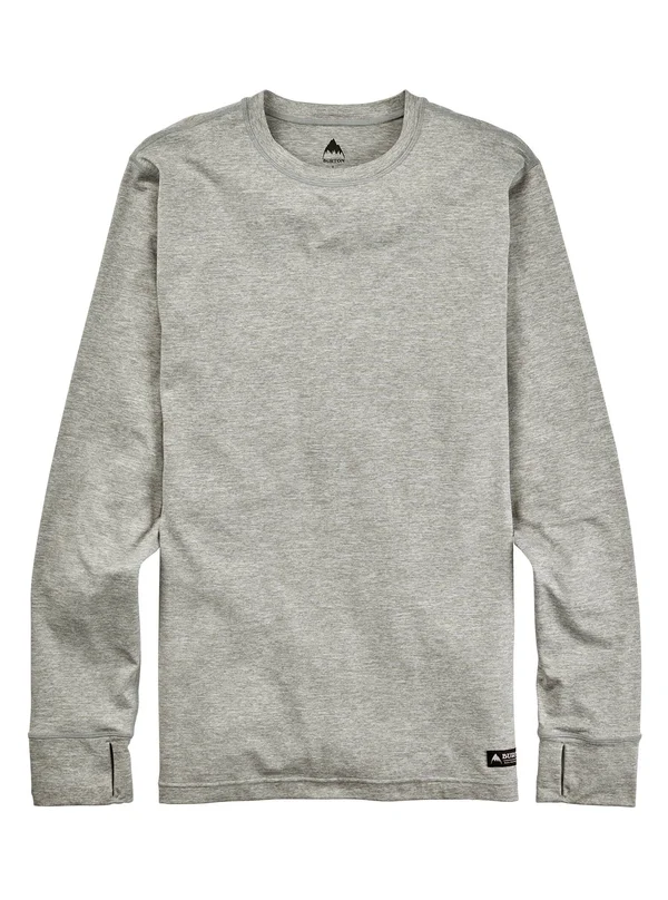 Burton Men's Midweight Base Layer Crew - Gray Heather, Xxs
