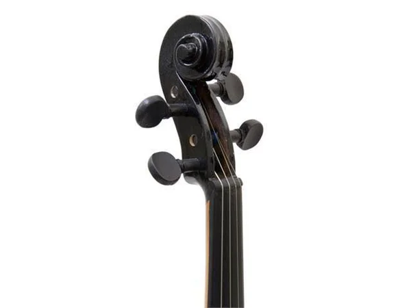 Mendini MV-Black Solid Wood Violin - Metallic Black, Size 1/4