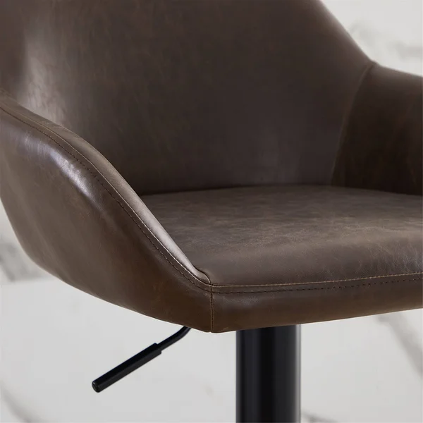 Tribesigns Adjustable Counter-Height Stools - Faux Leather Bar Stools, Dining Chairs(Set of 2) - Grey/Chrome