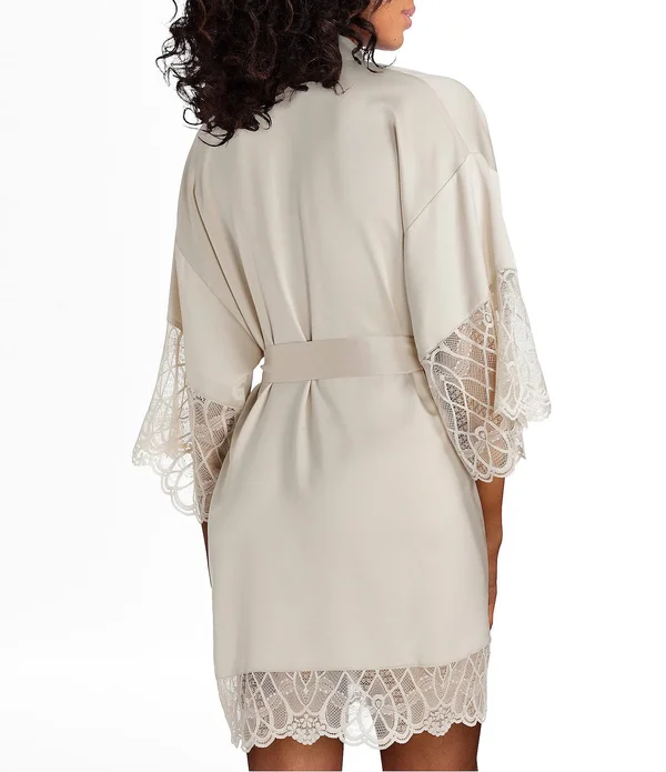 Flora Nikrooz Gabby Kimono Robe - Medium - Black