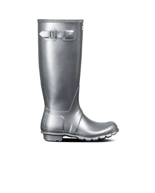 Women's Original Tall Cosmic Glitter Rain Boots Silver - US 7