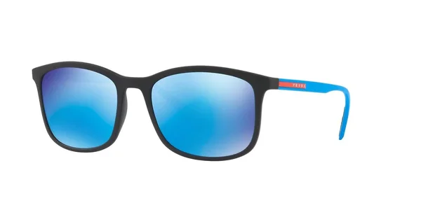 Prada Linea Rossa Sunglasses PS 01TS DG05M2 Black - Blue Mirror