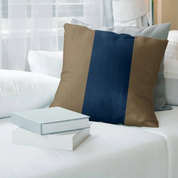 Los Angeles La Horns Football Stripes Pillow (w/Rmv Insert)-Spun Poly - 26 x 26 - Square - Zipper Closure - Large - Cotton - Rem