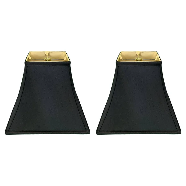 Royal Designs Square Bell Lamp Shade - Black, 7x14x11.5 - Set of 2