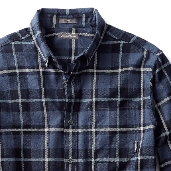 Eddie Bauer Men's Eddie&s Favorite Flannel Shirt - Plaid - Blue - L