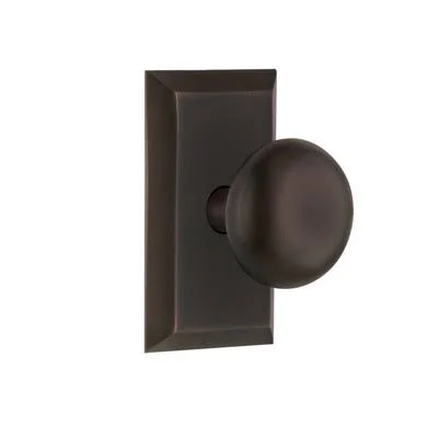 Nostalgic Warehouse 708050 New York Double Dummy Door Knob with Studio Plate Finish: Timeless Bronze