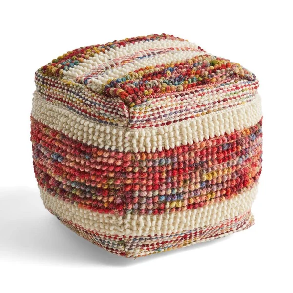Noble House Cinnnabar Boho Ottoman Pouf - Multi