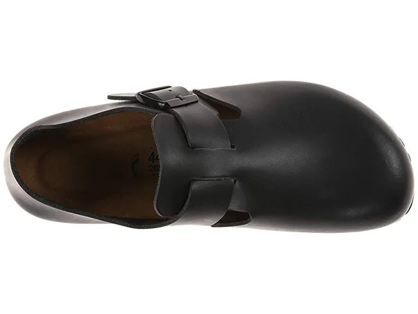 Birkenstock London Soft Footbed Hunter Black Leather, 37, Regular