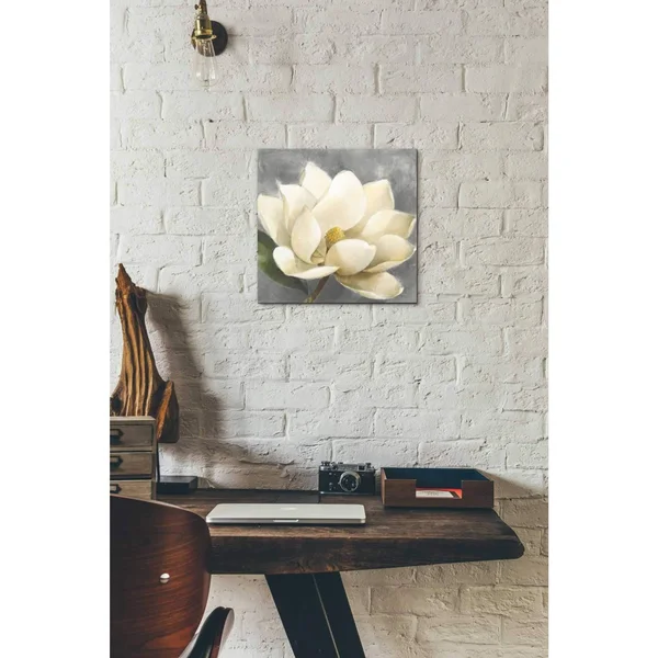 Epic Graffiti &Magnolia Blossom on Gray& by Albena Hristova, Canvas Wall Art, 18x22x18x22