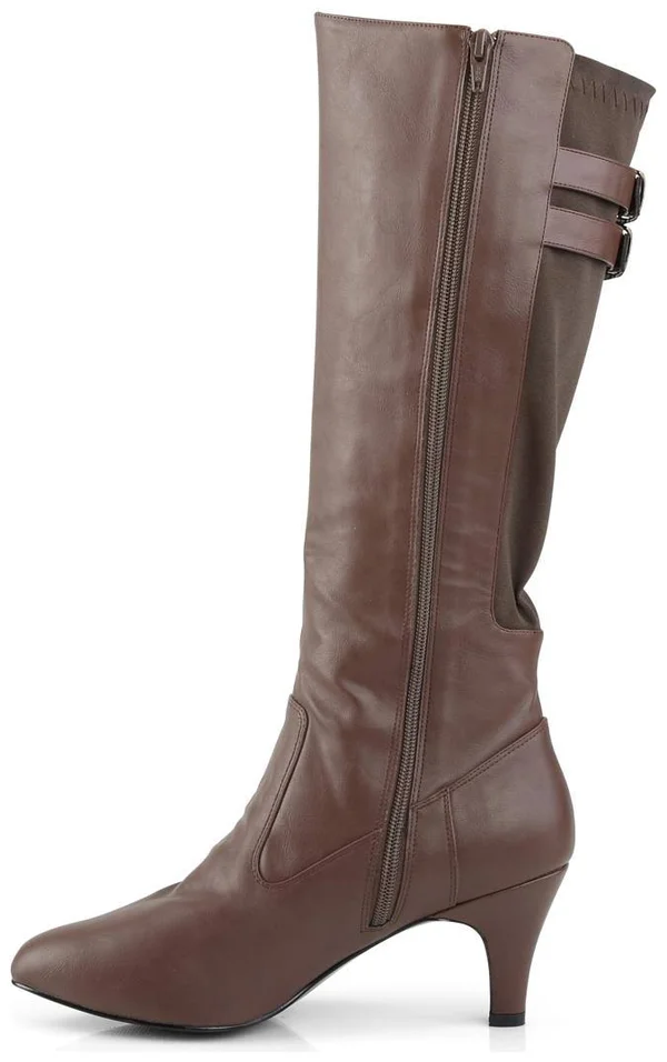 Pleaser Pink Label DIVINE-2018 - 3x22 Knee Boot - Brown 12