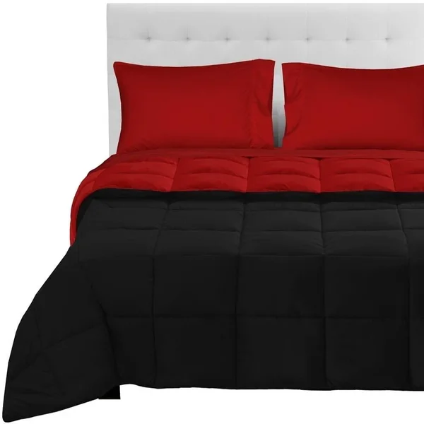 Bare Home Reversible Bed-in-a-Bag Down Alternative Comforter/Sheet Set - Comforter: Sand/Taupe - Sheets: Taupe - Queen