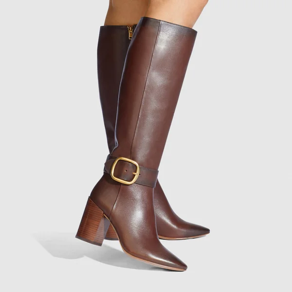 Coach, Evelyn Buckle Boots, Walnut - 7