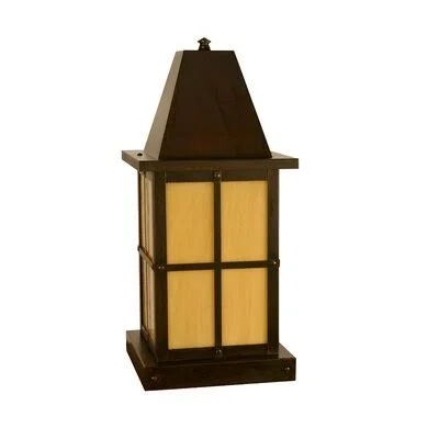Hartford 1 -Light Hardwired Pier Mount Light Arroyo Craftsman Size: 15x22 H x 6x22 W, Finish: Verdigris Patina, Shade Type: Crea