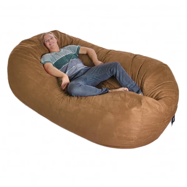 Slacker Sack Eight-Foot Oval Microfiber and Memory Foam Bean Bag - 8& Chocolate