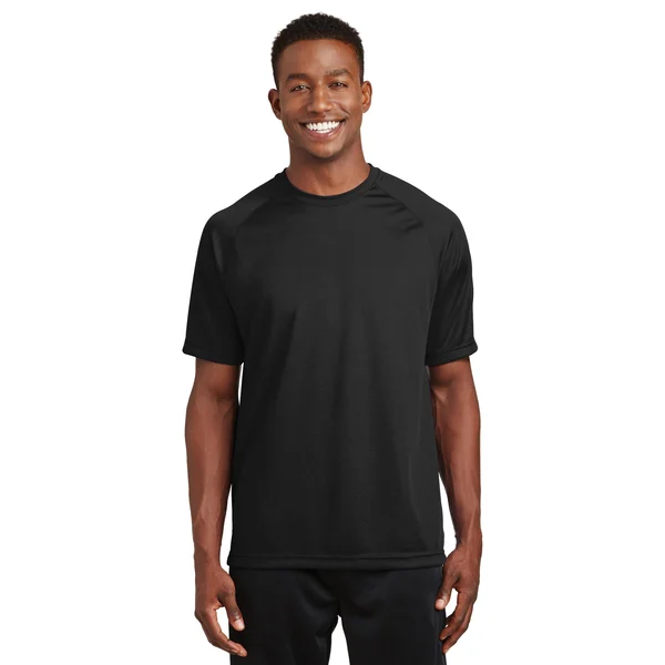 Sport-Tek Mens Raglan Athletic T-Shirt - Pack of 6, Men's, Size: 2XL, Black