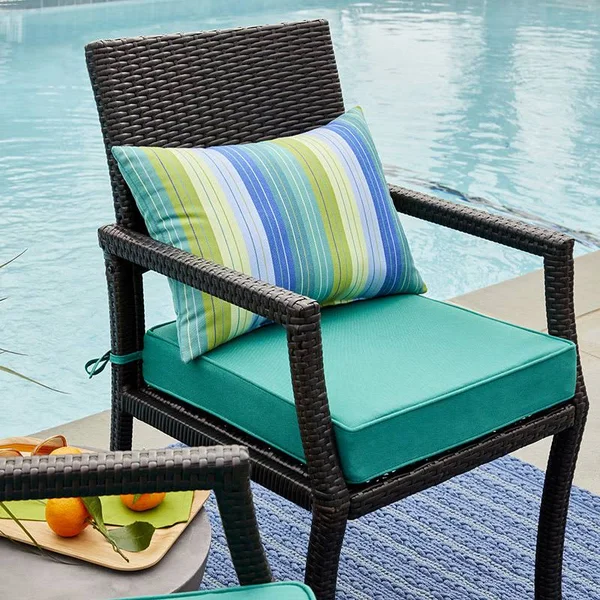 Sunbrella Seat Cushion - Melon Orange - Size 19.5 in. x 18 in., Boxed, The Company Store