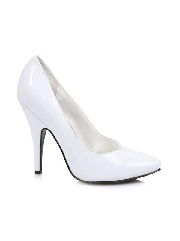5 inch Heel Pumps White Patent 8 Ellie Shoes 8220