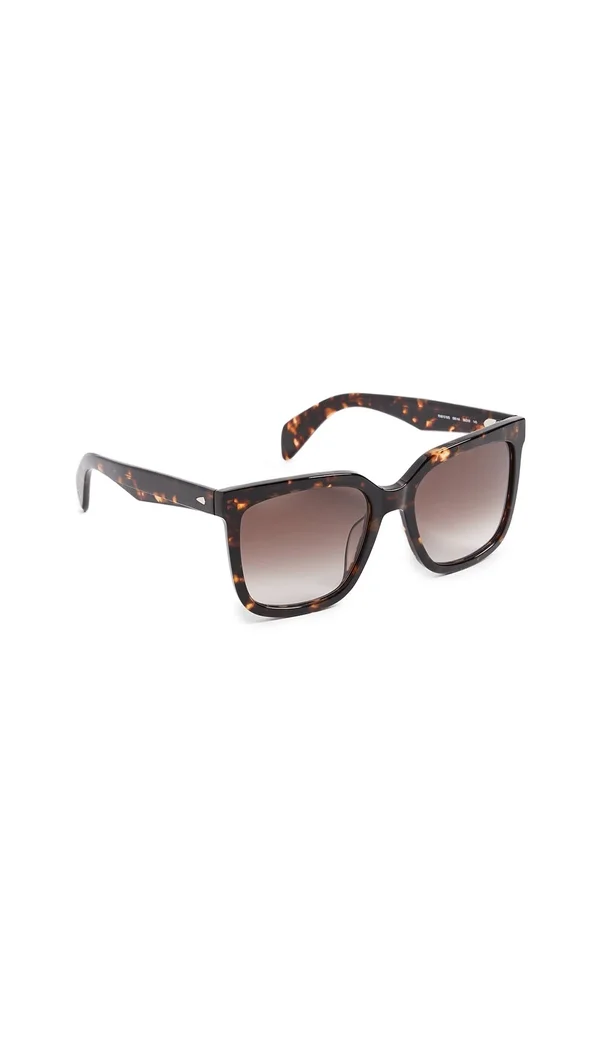 Rag & Bone Rnb 1018/S 0086-HA Dark Havana Square Sunglasses