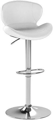 Flash Furniture 2 Pk. Contemporary White Vinyl Adjustable Height Barstool with Chrome Base