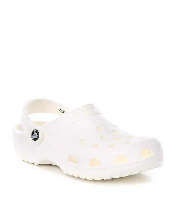 Crocs Unisex Classic Clogs, White, M 7/W 9