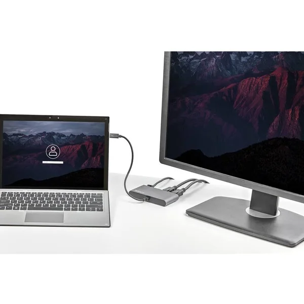 StarTech.com Thunderbolt 3 Mini Dock with Portable Dual Monitor TB3 Docking Station DisplayPort 4K 60Hz with 1x USB-A - GbE with