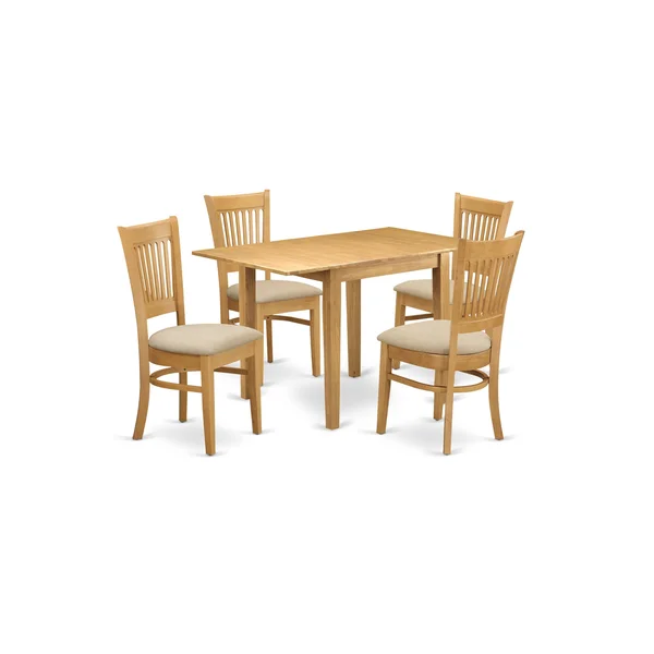 East West Furniture Dining Room Set Oak, NDVA3-OAK-C