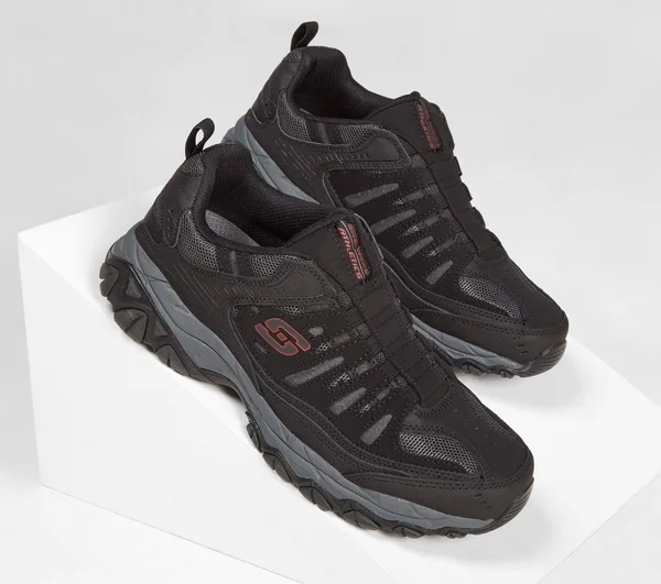 Skechers Men's After Burn M. Fit Sneakers, Black/Charcoal, 6.5