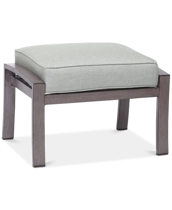 Tara Aluminum Outdoor Ottoman, Created for Macy's - Gray