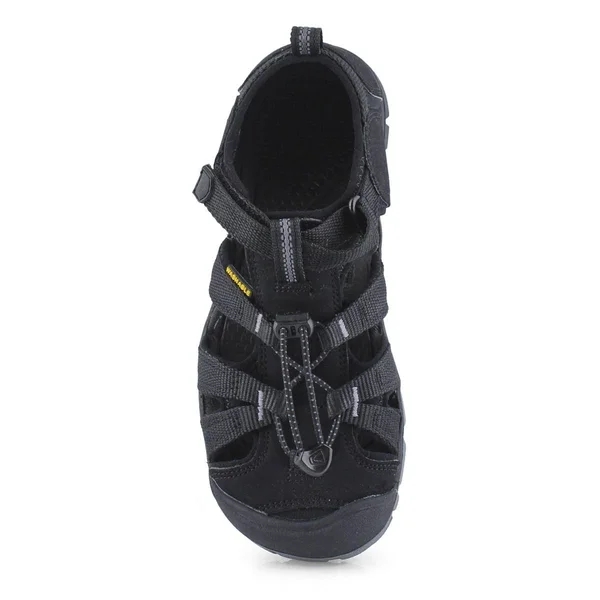 Keen Big Kids& Seacamp II CNX Sandals Size 4, in Black/Steel Grey