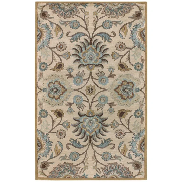 5& x 8& Octavia Lavender Gray & Blue Hand Tufted Wool Rectangular Area Throw Rug