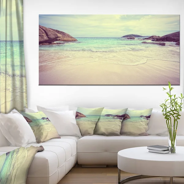Design Art Vintage Style Seashore Thailand Photographic Print on Wrapped Canvas, White