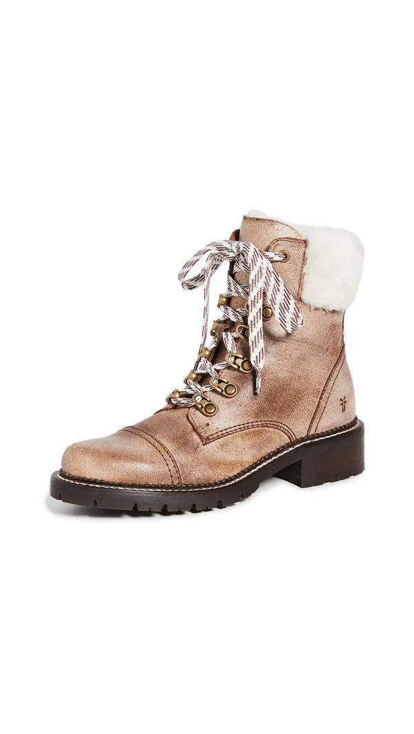 Frye Samantha Hiker Boots Chocolate 6