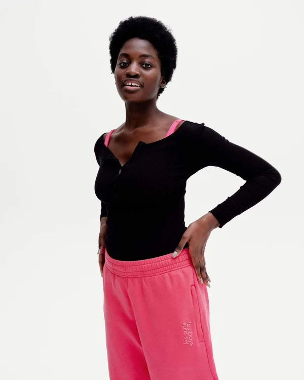 Loose Fit Track Pants Raspberry