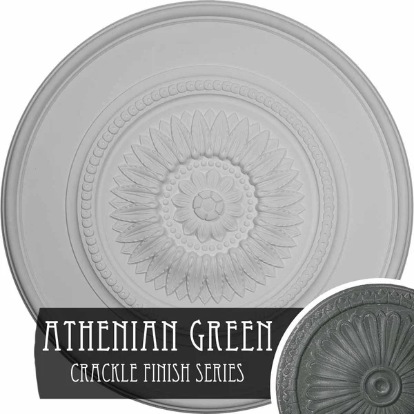 Ekena Millwork CM41FLACS 41 1/8x22OD x 2 1/2x22P Large Floral Ceiling Medallion - Hand-Painted Antique Copper