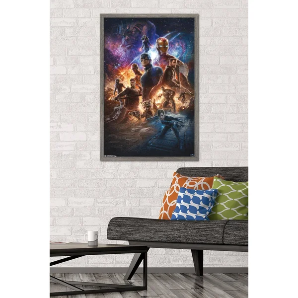 Trends International Marvel Cinematic Universe - Avengers - Endgame - Space Wall Poster 22.375 inch x 34 inch Barnwood Framed Ve