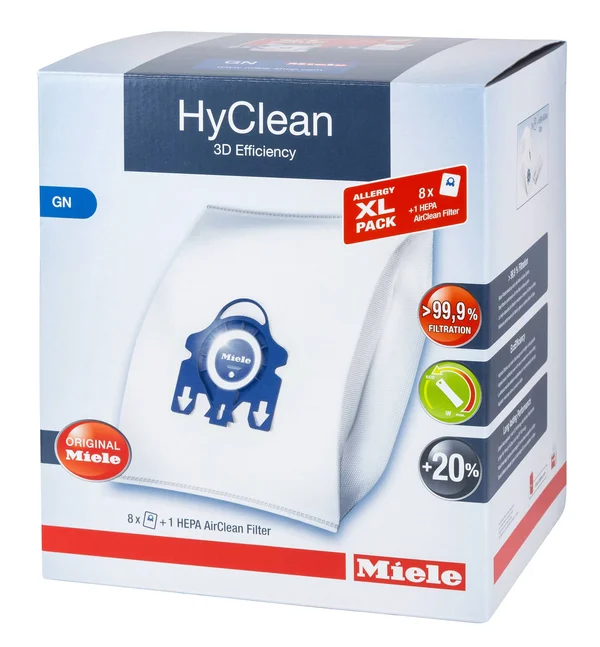 Miele XL Pack - 8x HyClean 3D GN Vacuum Bags +1 HEPA Filter SF-HA 50
