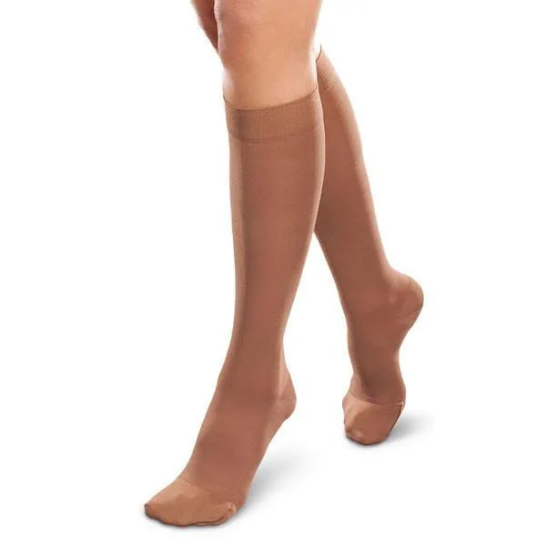 Therafirm Ease Opaque Women's 20-30 Knee High Compression Stockings Sand Medium Petite