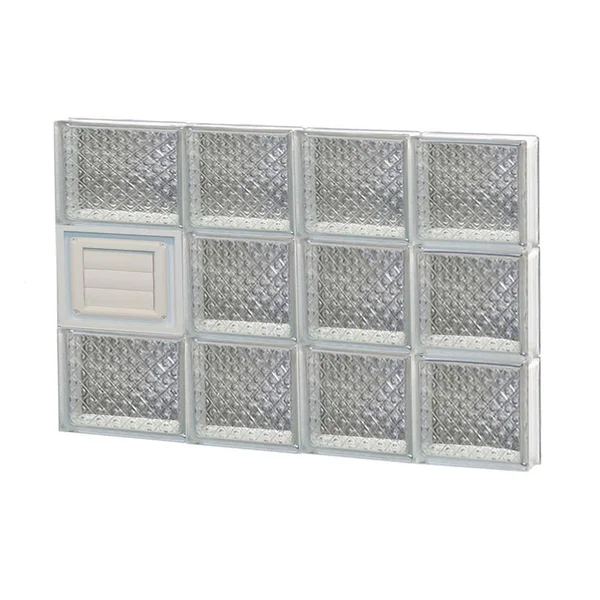 REDI2SET Diamond Pattern Frameless Replacement Glass Block Window (Rough Opening: 26-in x 18-in; Actual: 25-in x 17.25-in) D2618