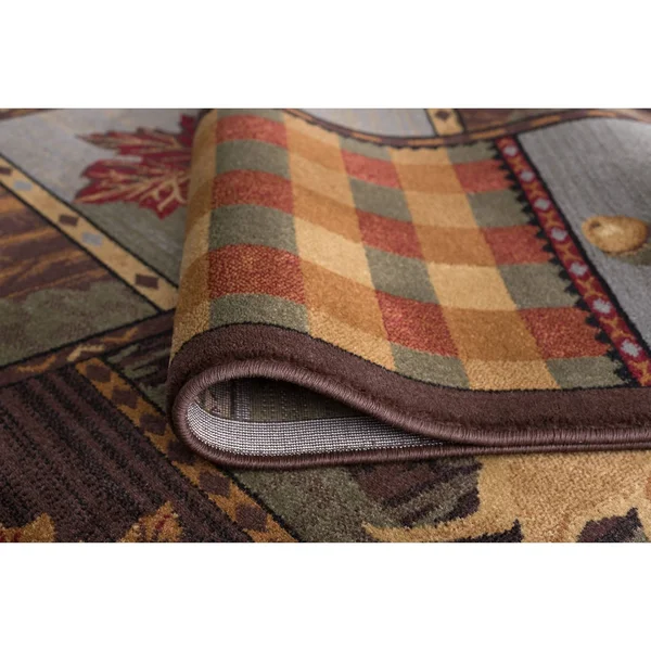 Alise Rugs Natural Lodge Novelty Lodge Area Rug - 3&11 x 5&3