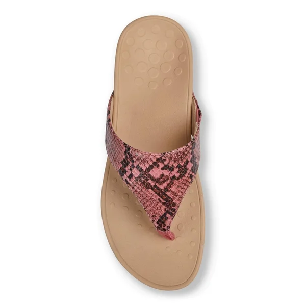 Vionic Pacific Naples - Women's Platform Sandal Pink Snake - 9 Medium