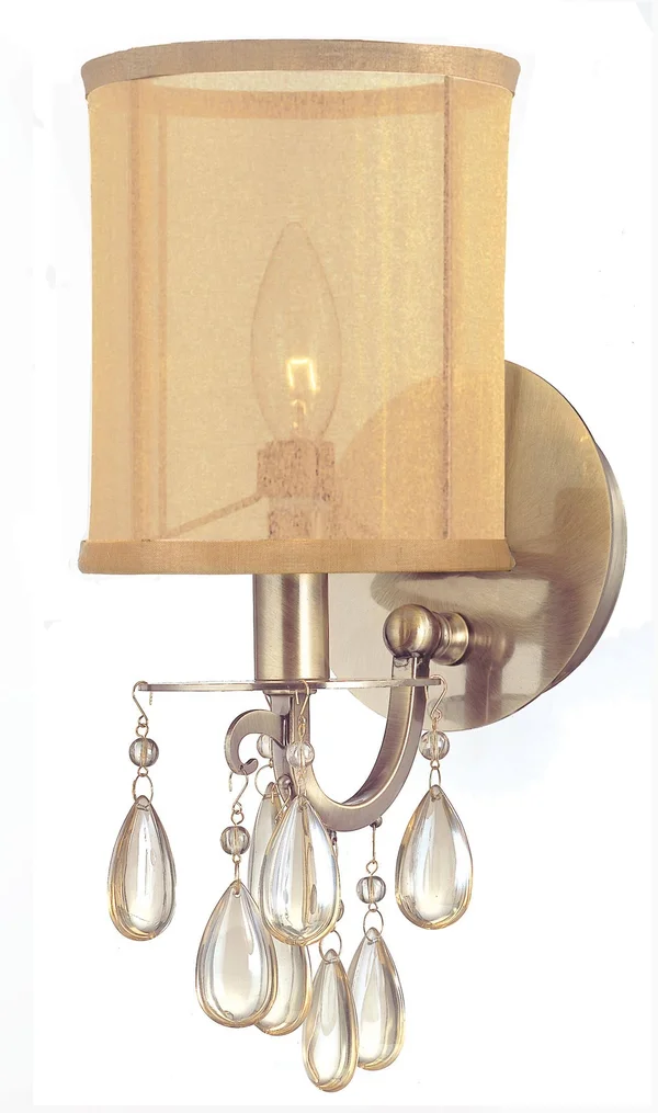 Crystorama 5621-CH Hampton 1 Light Sconce, Polished Chrome