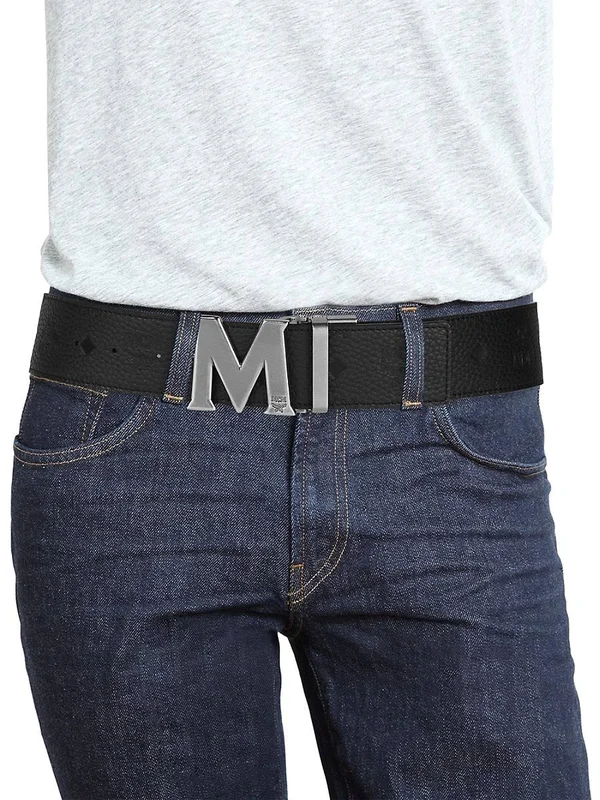 Men's MCM Claus Reversible Leather Belt Black